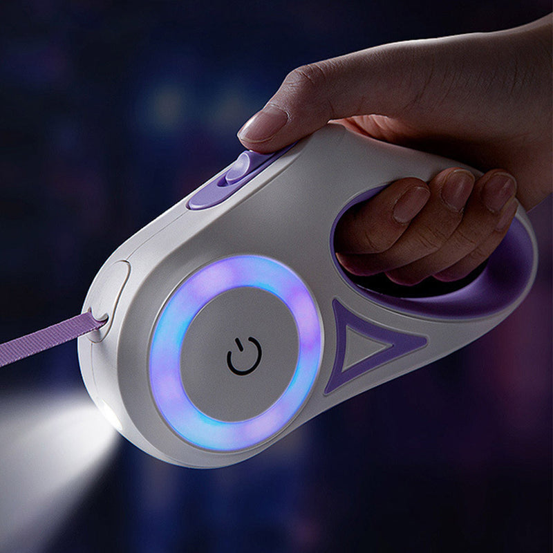 PAWS ASIA Wholesale Custom Luxury 3M Light Retractable Flash Led Handles Dog Leash Collar Set