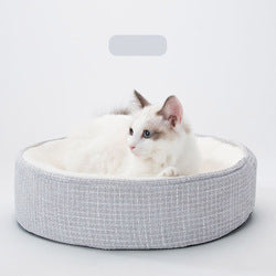 PAWS ASIA Factory Soft Chunky Cute Furcozy Round Memory Foam Cat Bed Mat