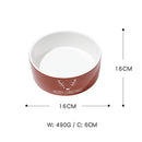 PAWS ASIA Wholesale Christmas Cute Round Ceramic Cat Bowl Dog Feed Food And Water