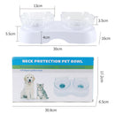 PAWS ASIA Manufacturers Plastic Luxury Elevated Slow Feeder Transparent Double Cat Bowl Dog