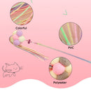 PAWS ASIA Manufacturers Plastic Colorful Tassel Interactive Teaser Cat Toy Wand With Bell