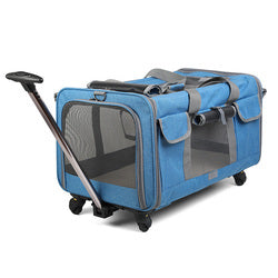PAWS ASIA Suppliers Pet Trolley Case Detachable Breathable Foldable Large Dog Cat Carrier With Wheel