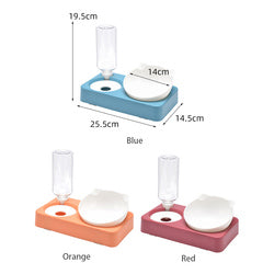 PAWS ASIA Manufacturers Adjustable 15 Degree Tilted 2 In 1 Feeding Bottle Cat Shape Bowl