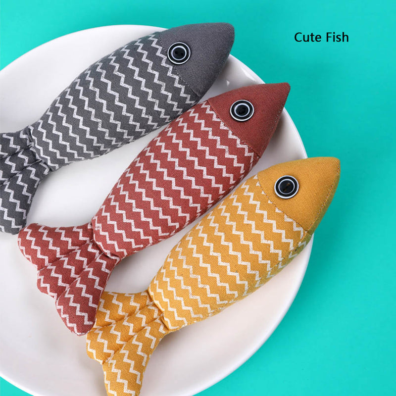 PAWS ASIA Suppliers Pet Nip Eco Friendly Hemp Interactive Plush Fish Catnip Cat Toy