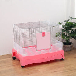 PAWS ASIA Factory High Quality Indoor Breeding Cheap Large Rabbit Cages With Tray And Wheel