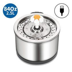PAWS ASIA Supplier Cat Flower 2.5L Flower Stainless Steel Pet Dog Feeder Automatic