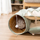 PAWS ASIA Supplier New Hot Sale Foldable Macrame Matcha Color Cat Bed Tunnel Toy