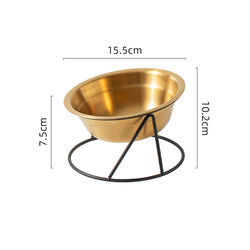 PAWS ASIA Manufacturer Bling Stainless Steel Tilted Dog Bowl Double Design Cat Feeder