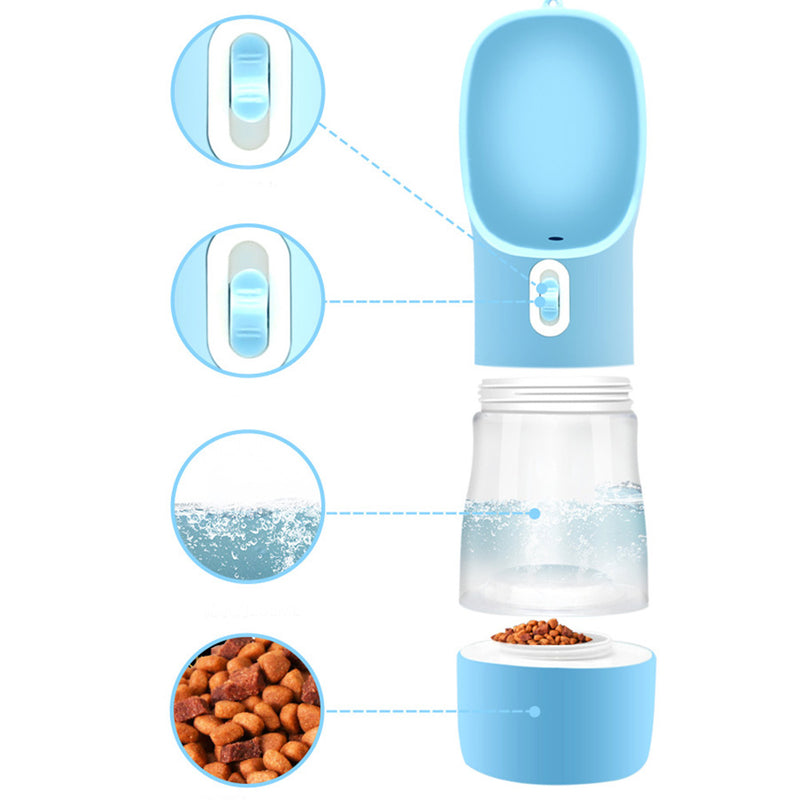 PAWS ASIA Suppliers Direct Sale Plastic Travel Multi Use Portable Dog Drink Bottle With Dog Food
