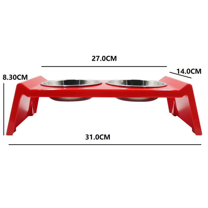 PAWS ASIA Factory Melamine Luxury Unique Stainless Steel Double Dog Bowl With Stand Pet Feeding