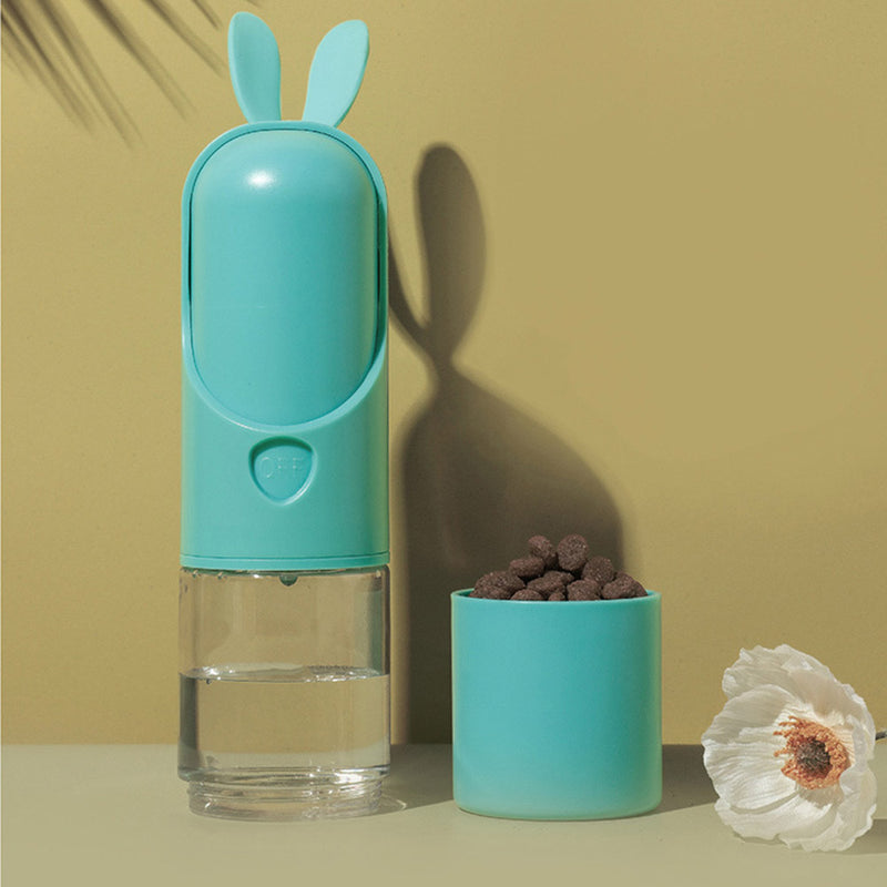 PAWS ASIA Factory Portable Travel Multi Use 2 In 1 Dog Food Pet Water Bottle For Drinking 400 ML