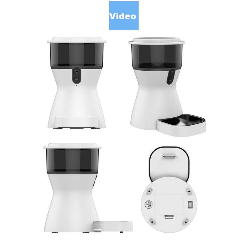 PAWS ASIA Manufacturers Popular ABS 4L Smart Timer Wifi  Camera Voice Interaction Automatic Slow Pet Feeder Dog Cat
