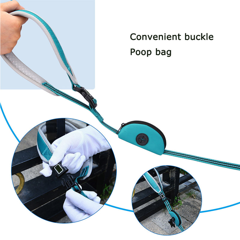 PAWS ASIA Wholesale Nylon Reflective Dog Leash With Poop Bag And Multifunctional Handle Pet Rope