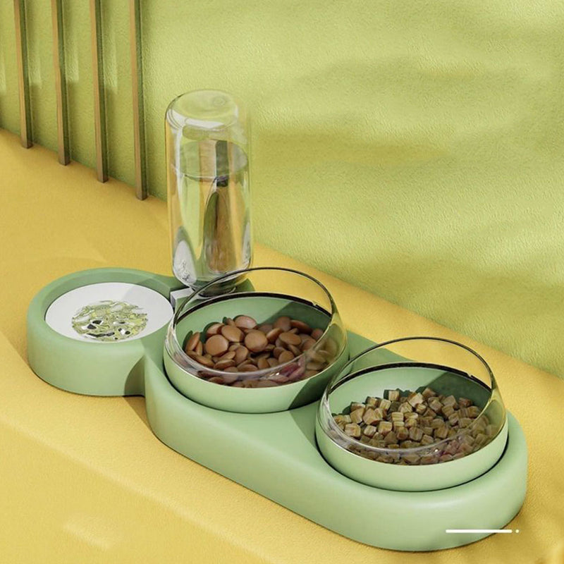 PAWS ASIA Wholesale Eco Friendly Plastic Modern Three Dog Bowl Cat Automatic Water Feeding