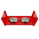 PAWS ASIA Factory Melamine Luxury Unique Stainless Steel Double Dog Bowl With Stand Pet Feeding