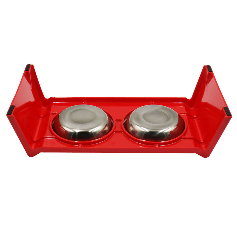 PAWS ASIA Factory Melamine Luxury Unique Stainless Steel Double Dog Bowl With Stand Pet Feeding