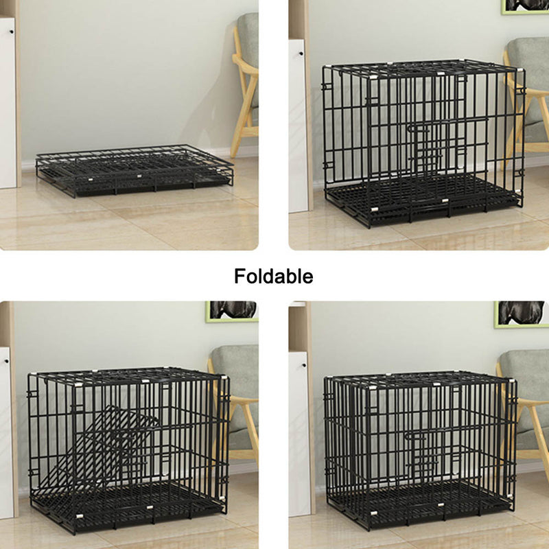 PAWS ASIA Wholesale High Quality Foldable Stackable Heavy Duty Large Dog Cage Metal Kennels With Plastic Tray