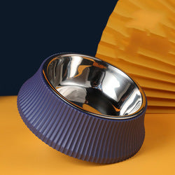 PAWS ASIA Factory Stainless Steel Rectangular Separate Luxury Feeding Portable Dog Bowl