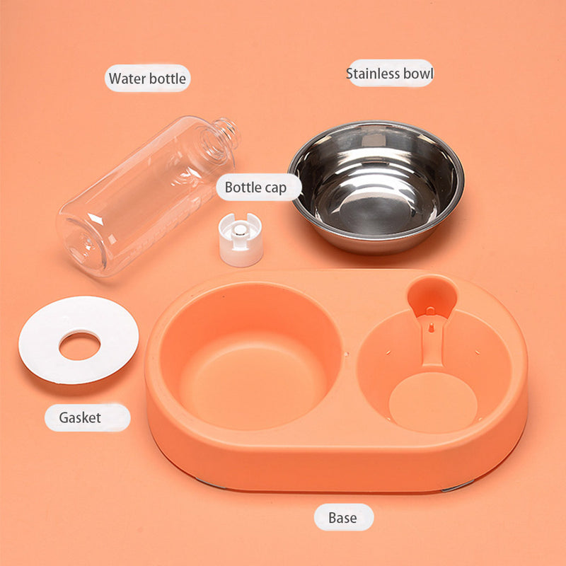 PAWS ASIA Suppliers Personalised PP Material And Stainless Steel Food And Water Pet Bowl