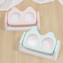 PAWS ASIA Wholesale Eco Friendly Plastic Pet Elevated Adjustable Feeding Double Tilted Cat Bowl