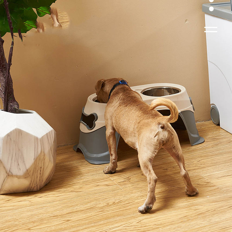 PAWS ASIA Wholesale Stainless Steel Eco Friendly Protect Spine Feeding Dog Bowl With Stand