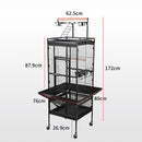 PAWS ASIA Suppliers Luxury Large Bird Cage Play Top With Tray And Wheels