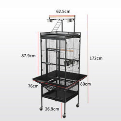 PAWS ASIA Suppliers Luxury Large Bird Cage Play Top With Tray And Wheels