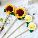 PAWS ASIA Wholesale Handmade Cute Sunflower Interactive Teaser Wand Funny Cat Toy Stick
