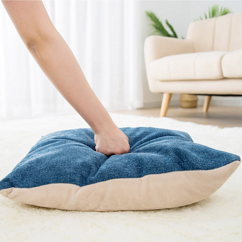 PAWS ASIA Factory Direct Sale Trendy Luxury Folding Fluffy Cute Blue Half Enclosed Dog Cave Bed