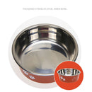 PAWS ASIA Wholesale High Quality Printed Portable Non Slip Large Stainless Steel Dog Food Bowls