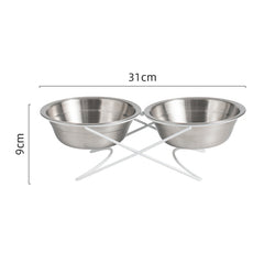PAWS ASIA Manufacturer Bling Stainless Steel Tilted Dog Bowl Double Design Cat Feeder