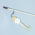 PAWS ASIA Factory Wood Interactive Teaser Feather Wand Mouse Cat Toy Stick With Bell