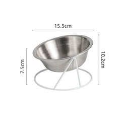 PAWS ASIA Manufacturer Bling Stainless Steel Tilted Dog Bowl Double Design Cat Feeder