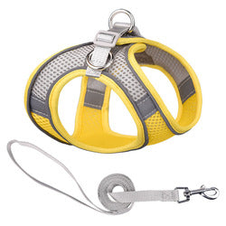 PAWS ASIA Supplier Breathable Mesh Reflective Luxury Adjustable Cute Dog Harness And Leash Set