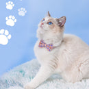 PAWS ASIA Manufacturers Soft Cotton Fancy Tartan Cat Dog Collar Leash Set With Bow Flower
