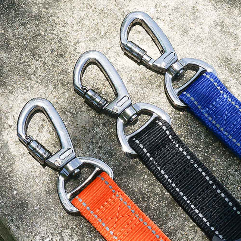 PAWS ASIA Factory Luxury Reflective Elastic Retractable Training Dog Leash With Pet Car Seat Belt Buckle