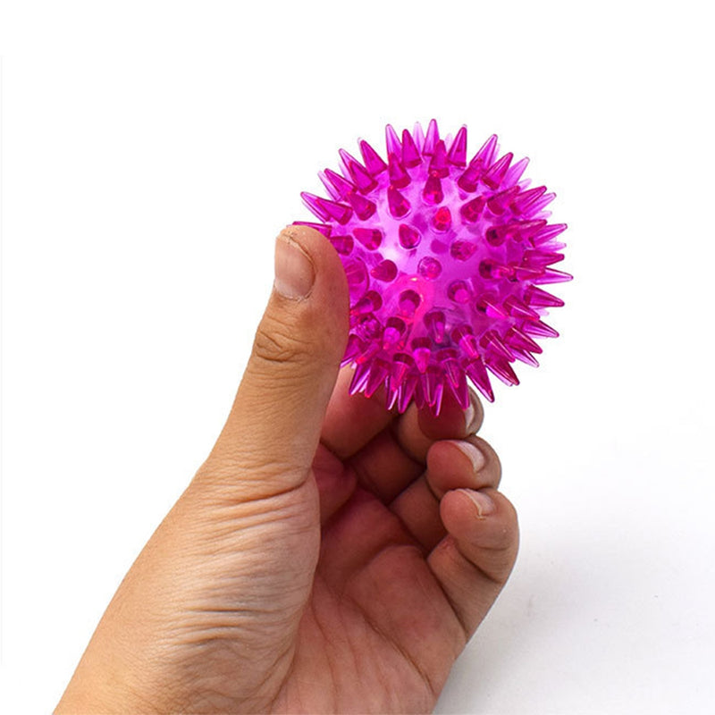 PAWS ASIA Amazon New Rubber Squeaky Glow Exercise Interactive Thorn Pet Toys Ball Dog2