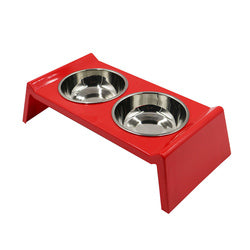 PAWS ASIA Factory Melamine Luxury Unique Stainless Steel Double Dog Bowl With Stand Pet Feeding