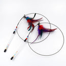 PAWS ASIA Suppliers Wholesale Wire Interactive Pet Teaser Playing Feather Cat Toy Wand Stick