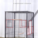 PAWS ASIA Chinese Factory Metal White Parrot Macaw Open Top Breeding Big Bird Cage With Tray Aviary
