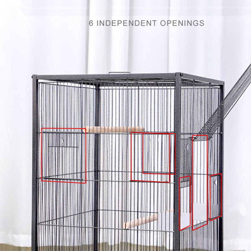 PAWS ASIA Chinese Factory Metal White Parrot Macaw Open Top Breeding Big Bird Cage With Tray Aviary