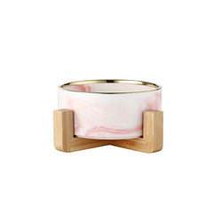PAWS ASIA Manufacturers Luxury Elevated Pink Eco Dog Bowl With Wood Stand