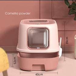 PAWS ASIA Wholesale Custom Plastic Big Leak Proof Top Entry Drawer Cat Litter Box With Shovel