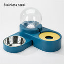 PAWS ASIA Wholesale Modern Portable Stainless Steel Automatic Double Cat Bowl Pet Food And Water