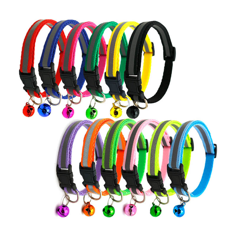 PAWS ASIA Suppliers Low Price  Customizable Bulk Reflective Cute Bell Plain Dog Collar Cat
