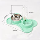 PAWS ASIA Manufacturers High Quality 2 in 1 Stainless Steel Double Pet Bowl With Water Bottle