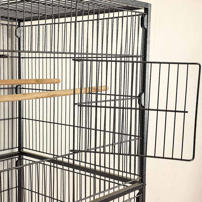 PAWS ASIA Manufacturers Easy Clean Double Layer Large Parrots Big Bird Cage With Tray And Wheel