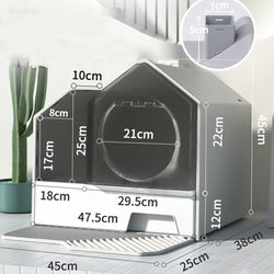 PAWS ASIA Manufacturers Large Drawer Type Enclosed Splash Proof Cat Litter Box With Mat Pet Toilet