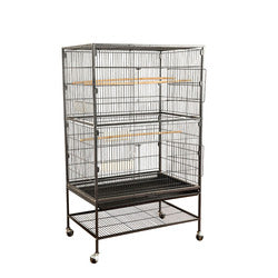 PAWS ASIA Manufacturers Easy Clean Double Layer Large Parrots Big Bird Cage With Tray And Wheel