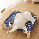 PAWS ASIA Wholesale Custom Waterproof Pet Square Elevated Luxury Removable Cute Cat Bed Wood Legs Frame